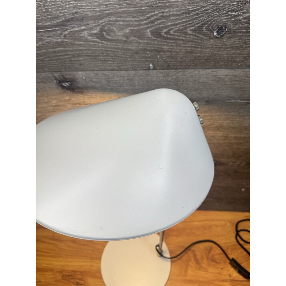 ⁠Mid Century Modern Style Stain Brass & White Cone Desk Lamp 24” Tall - Picture 4 of 14